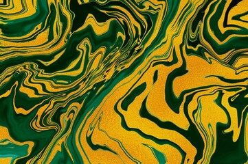 Gold filled areas on marble of Alcohol ink fluid abstract texture fluid art with gold glitter and liquid.