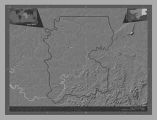 Gabu, Guinea-Bissau. Bilevel. Labelled points of cities