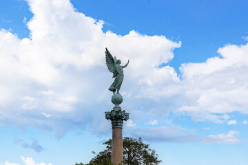 Iver Huitfeldt Memorial.Admiral  Iver Huitfeldt was born in Norway and was killed in action in 1710 when his ship, Dannebroge was set on fire, expl and sank during the battle in Køge bay.Denmark