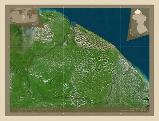 Barima-Waini, Guyana. High-res satellite. Labelled points of cities