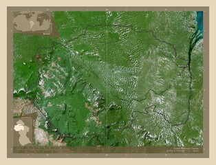 Cuyuni-Mazaruni, Guyana. High-res satellite. Labelled points of cities