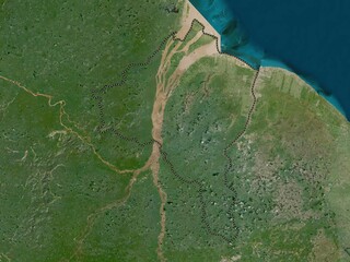 Essequibo Islands-West Demerara, Guyana. Low-res satellite. No legend
