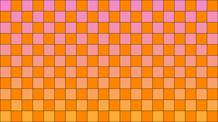 Groovy checkered colorful background. Abstract vector pattern. Retro psychedelic checkerboard poster. Chess pattern. 60s 70s hippie funky vibe style.