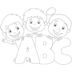 funny kids activities coloring page for children
