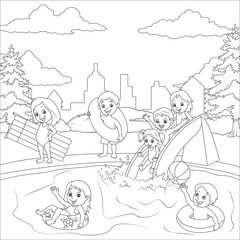 funny kids activities coloring page for children