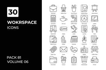 work space icons collection.