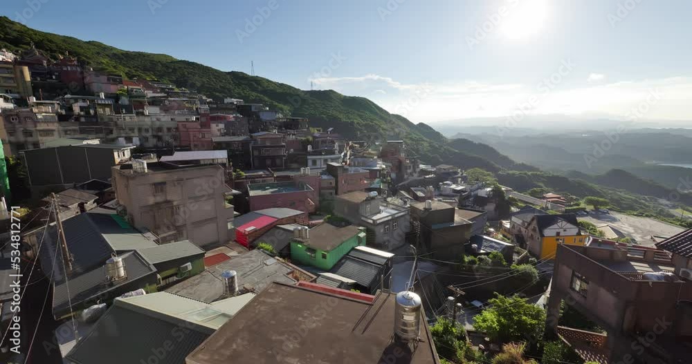 Canvas Prints top view of jiufen village on the mountain in taiwan