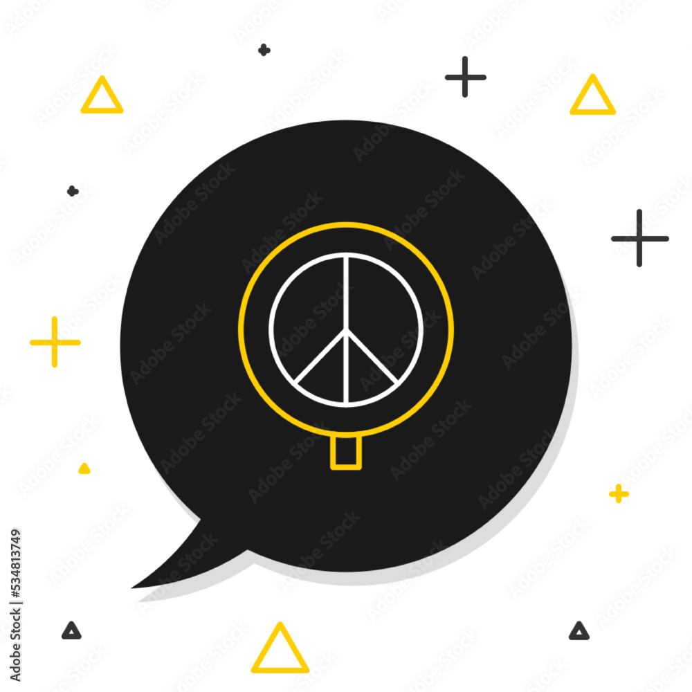 Poster line peace icon isolated on white background. hippie symbol of peace. colorful outline concept. vect