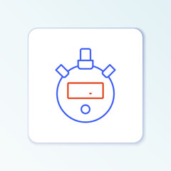 Line Stopwatch icon isolated on white background. Time timer sign. Chronometer sign. Colorful outline concept. Vector