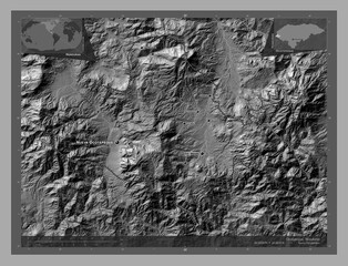 Ocotepeque, Honduras. Bilevel. Labelled points of cities