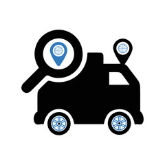 Car location tracker controller icon | Black Vector illustration |