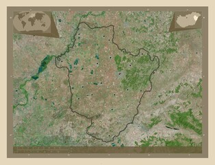 Hajdu-Bihar, Hungary. High-res satellite. Major cities
