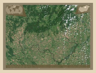 Heves, Hungary. High-res satellite. Major cities