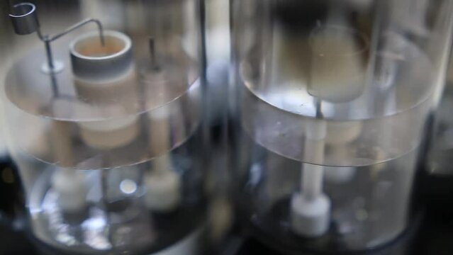 Details from a hollow cathode atomic aborption lamp used for chemical analysis of heavy metals and other metalloids