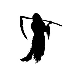 Śmierć z kosą - sylwetka - ilustracja wektorowa © KR Studio