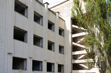 Fototapeta premium Prypiat hotel in Chernobyl exclusion zone, Ukraine