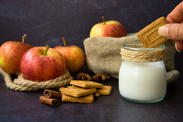 Autumn snack, apple cinnamon cookies