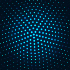 Halftone dot texture on blue background. Design element for web banners, wallpapers, postcards, websites. Vector illustration.