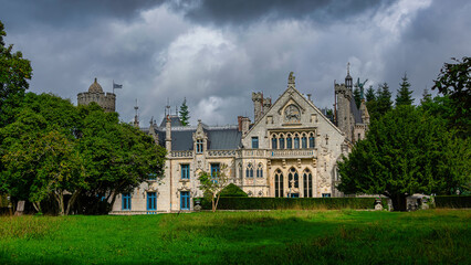 Fototapeta na wymiar The Château de Keriolet is a castle built in the 19th century in Concarneau, Brittany, France