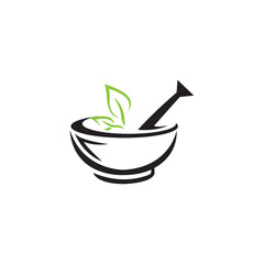 mortar and pestle icon logo vector design template