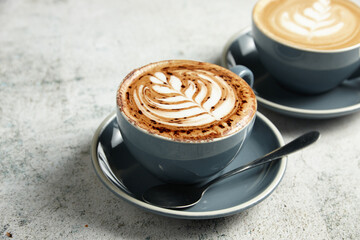 Cups of coffee  on the table