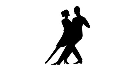 tango dancers silhouette