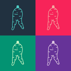 Pop art Ginseng root icon isolated on color background. Vector
