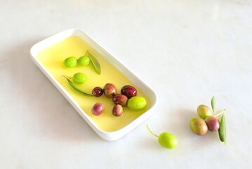 green olives in a bowl