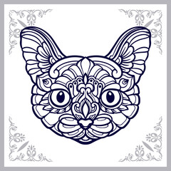 Cat head mandala arts isolated on white background