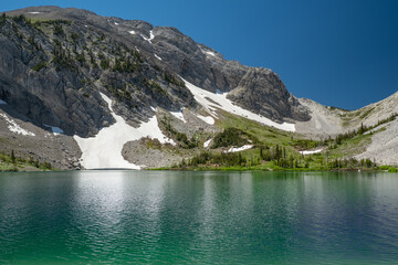 Fototapeta na wymiar Alpine lake in the Bob Marshall Wilderness Montana