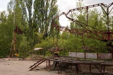 Prypiat left amusement park in the Chernobyl exclusion zone, Ukraine