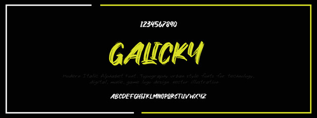 GALICKY  Elegant alphabet letters font and number. Classic Lettering Minimal Fashion Designs. Typography modern serif fonts decorative vintage design concept. vector illustration