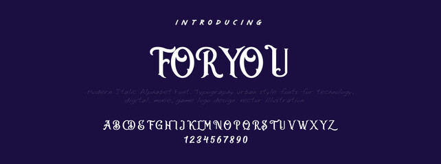 FORYOU  Elegant alphabet letters font and number. Classic Lettering Minimal Fashion Designs. Typography modern serif fonts decorative vintage design concept. vector illustration
