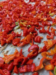 pile of spicy habanero peppers