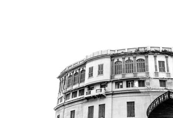 An Old Building in Alexandria, Egypt in Black and White