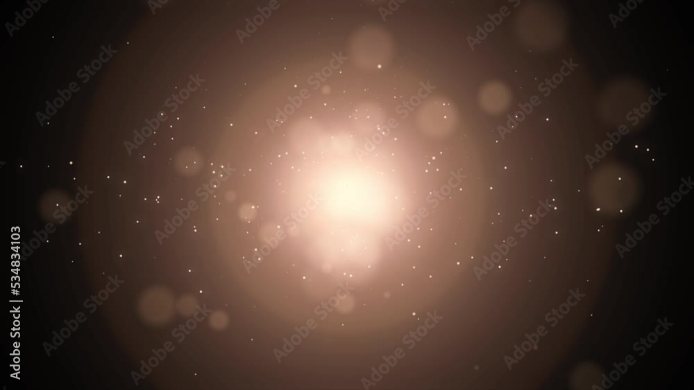 Wall mural dust particles falling on black background in slow motion animation. shiny bokeh christmas golden li