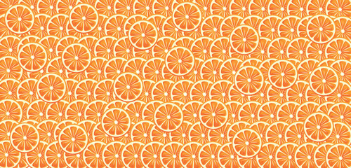 Many slices of ripe oranges as background. Pattern for design