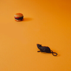 Mouse wants to eat hamburger