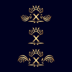 ROYAL LUXURY ORNATE LOGO LETTER X