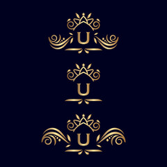 ROYAL LUXURY ORNATE LOGO LETTER U