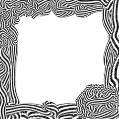 black and white line frame twibbon for social media with square ratio