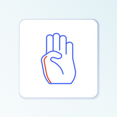 Line Indian symbol hand icon isolated on white background. Colorful outline concept. Vector