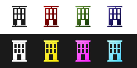 Fototapeta premium Set House icon isolated on black and white background. Home symbol. Vector