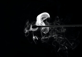 match smoke (black & white)