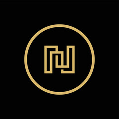 Initial letter N logo design template elements - Vector