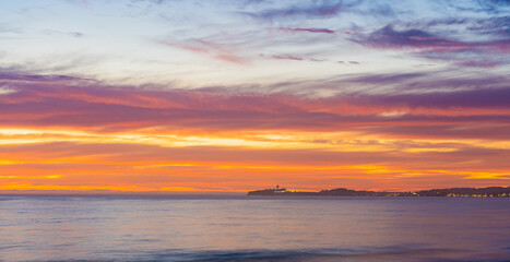 Epic sunset on the sea in California 