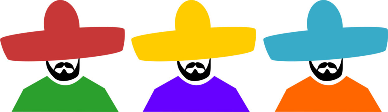 Collection Of Man With Large Colorful Sombrero