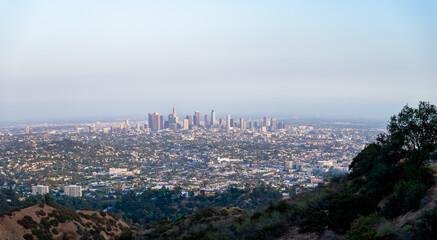 Panorama view of the city in Los Angeles