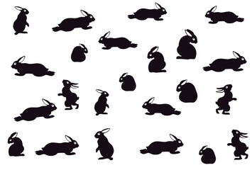 シンプルなうさぎのイラストの年賀状素材