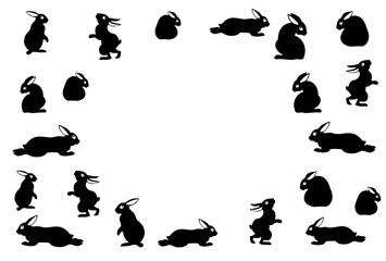 シンプルなうさぎのイラストの年賀状素材